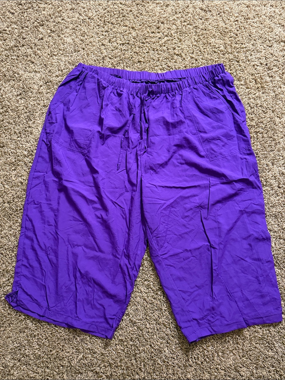 Swimsuits For All Bold Purple Drawstring Capri Pants